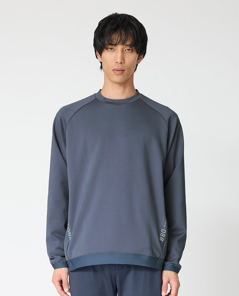 088_D ”2Dダンボールニット”クルーネック (スモーキーブルー) – K-3B