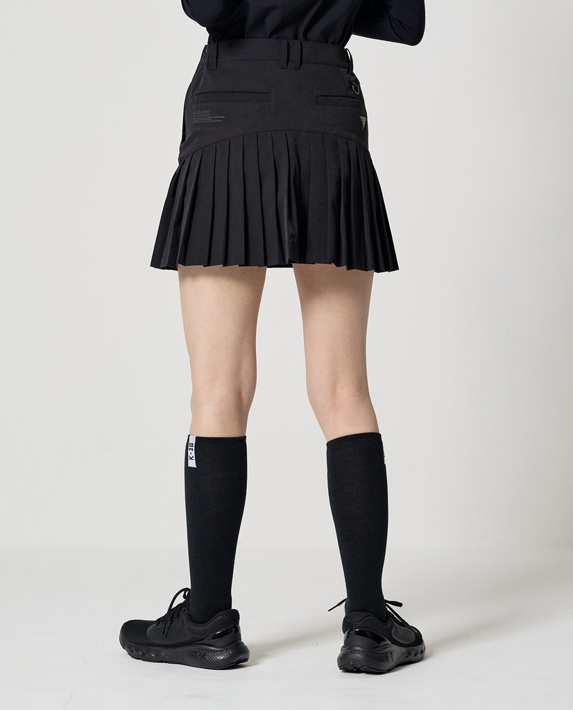 0_1013_L ヴィンテージストレッチ プリーツスカート (ブラック) – K-3B