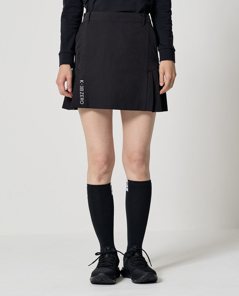 0_1013_L ヴィンテージストレッチ プリーツスカート (ブラック) – K-3B