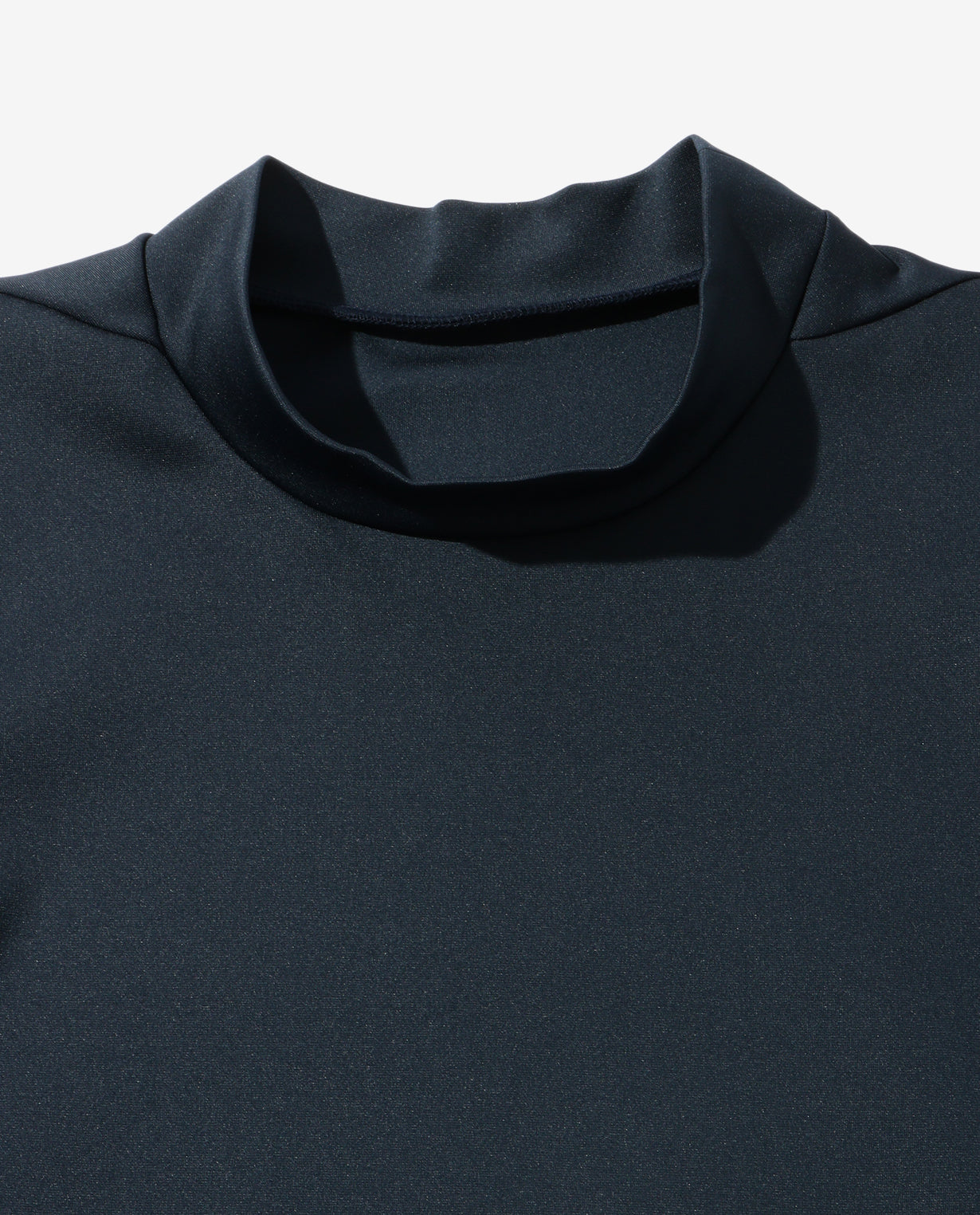 Carbon Navy x Black ■0_305_DG "2D Cardboard Knit" Long Sleeve Mock Neck