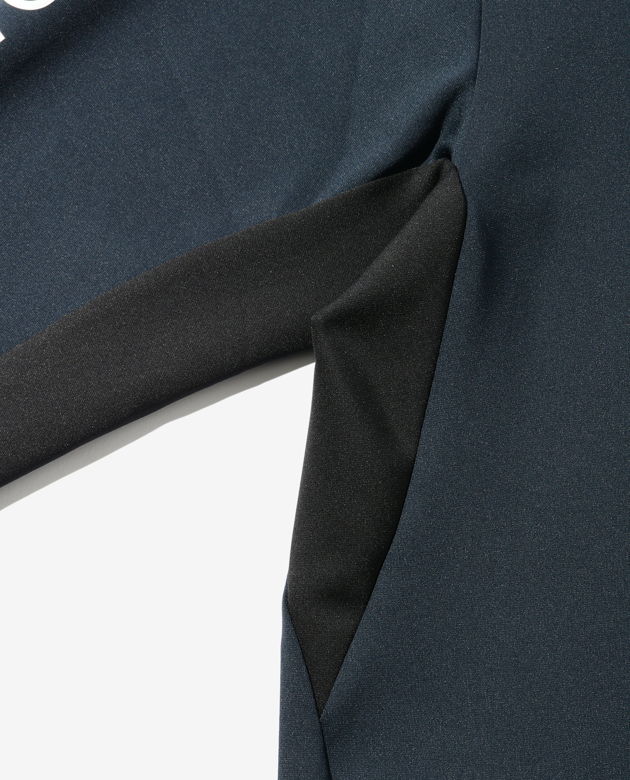 Carbon Navy x Black ■0_305_DG "2D Cardboard Knit" Long Sleeve Mock Neck
