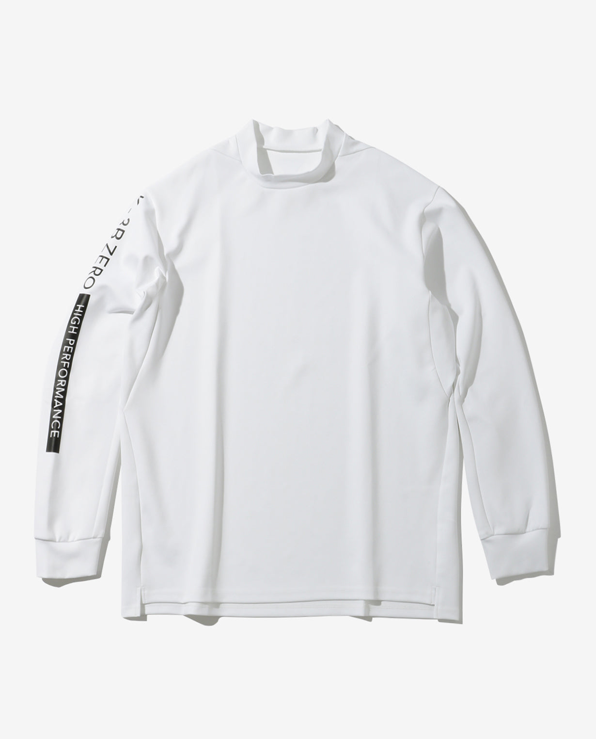 White x White ■ 0_305_DG "2D Cardboard Knit" Long Sleeve Mock Neck