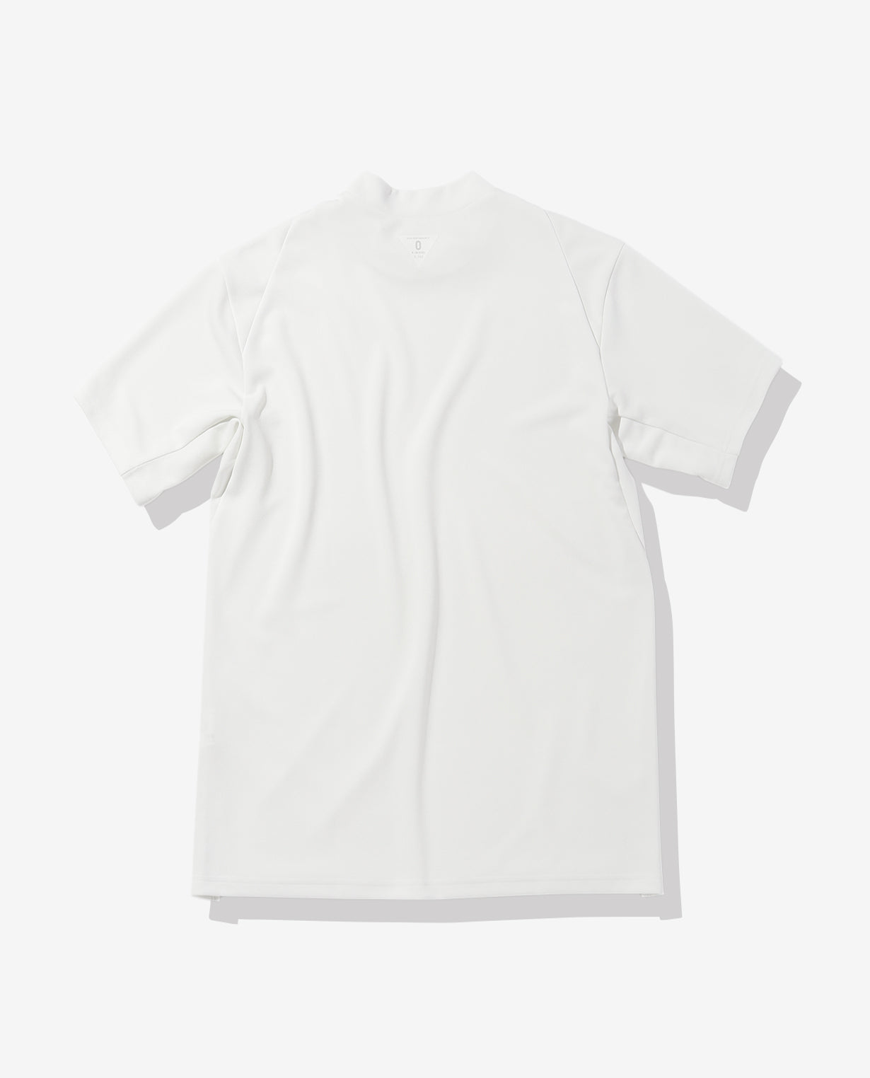 White x White ■ 0_302_G Mesh Short Sleeve Mock Neck