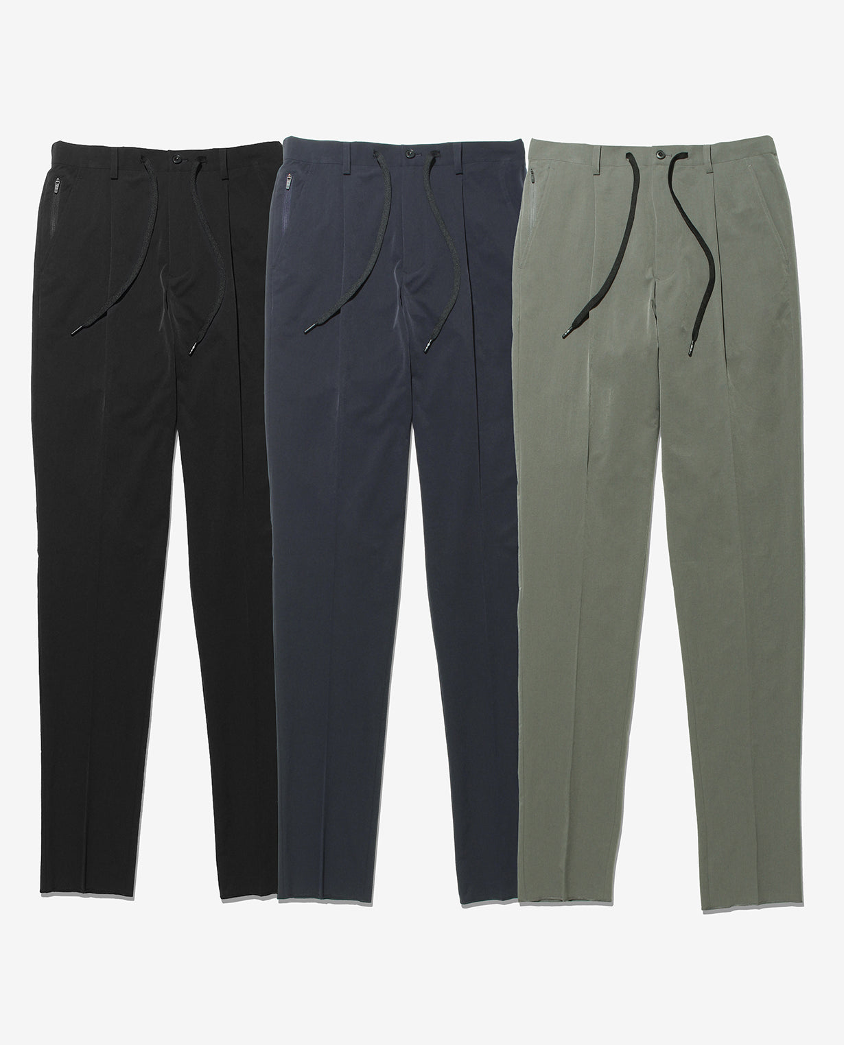 Carbon Navy ■ 177_L Vintage Stretch One-Tuck Tapered Pants