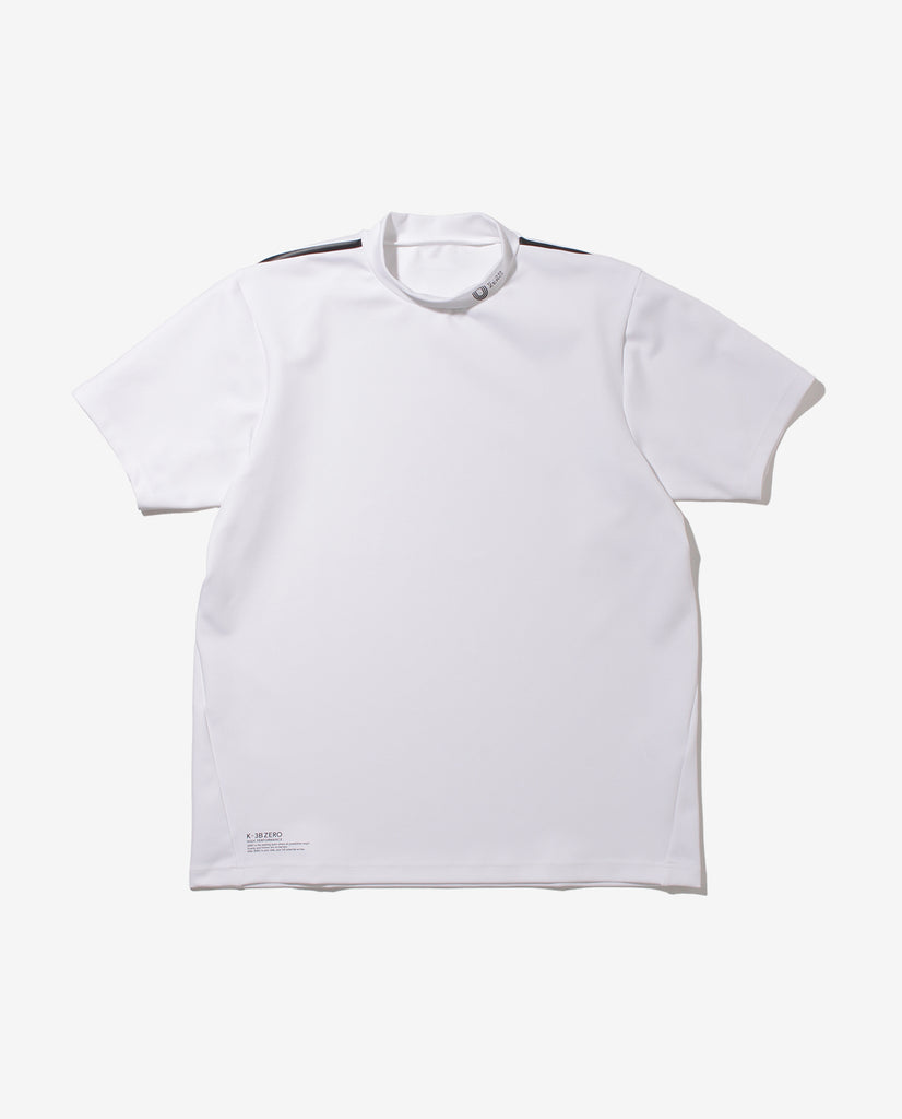 K-3B 0_302_Dダンボール半袖モックネックTシャツ 白 3 干場義雅 0_340_D 2Dダンボールニット 半袖ラインモックネック (ホワイト) – K