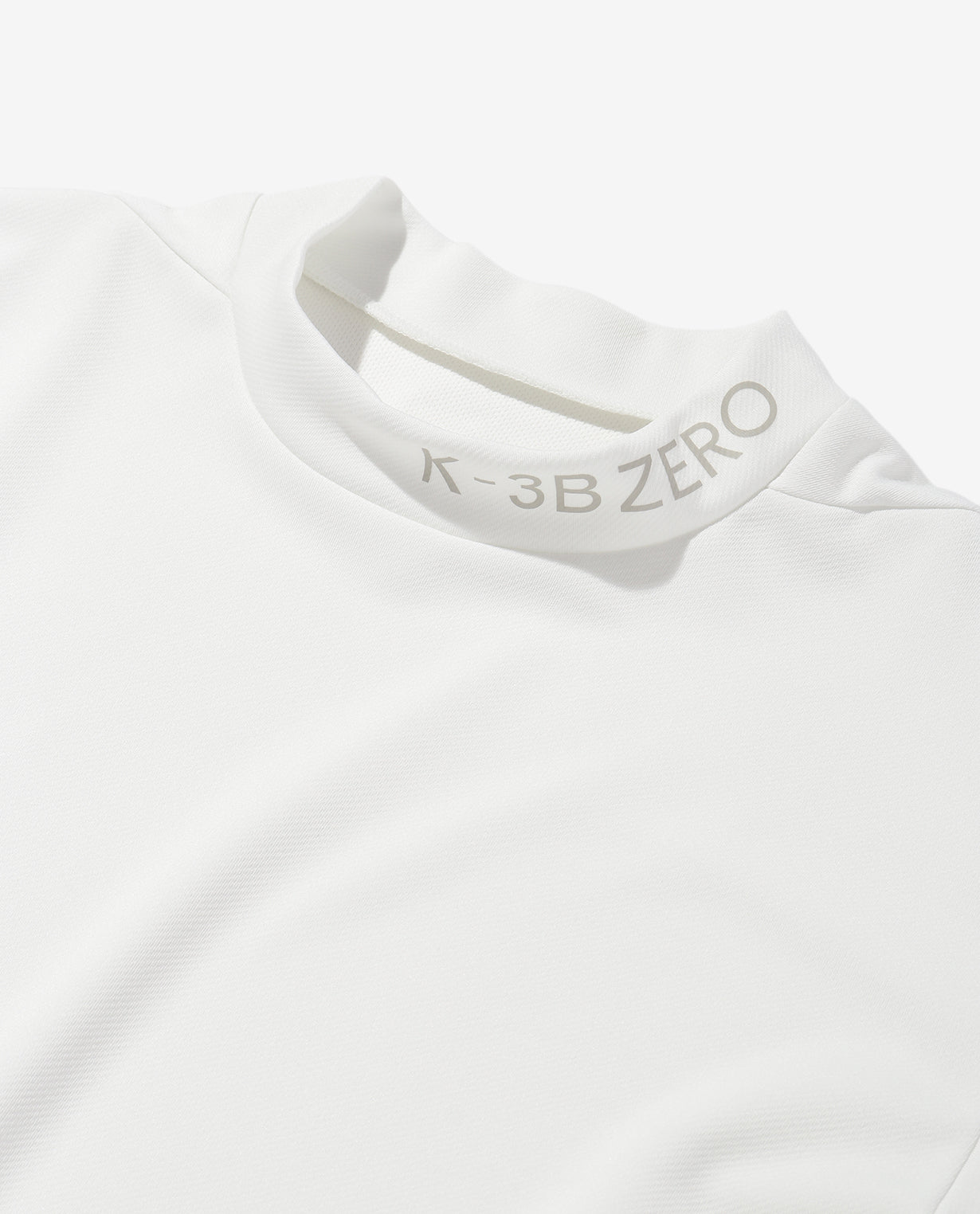 White x White ■ 0_302_G Mesh Short Sleeve Mock Neck