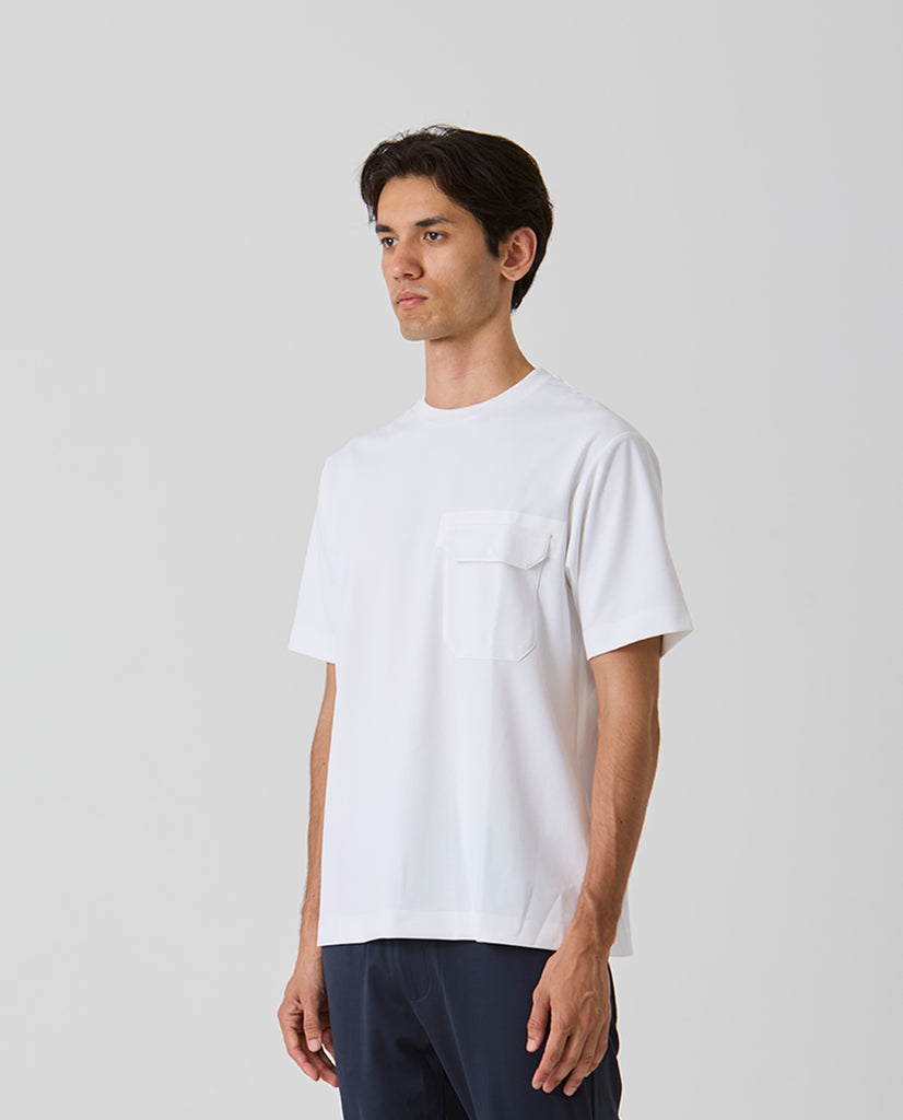 331_KK 和紙糸ラバープリントクルーネックTシャツ (スノー