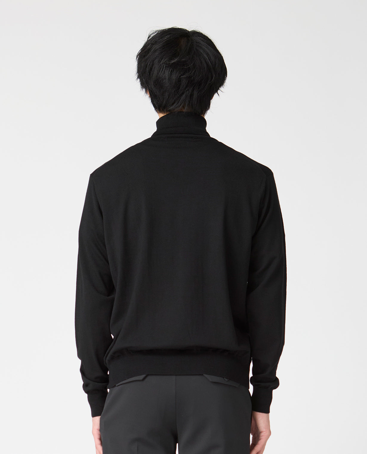 448_QX ANNUAL×K-3Bダブルネーム タートルネックセーター (ブラック)