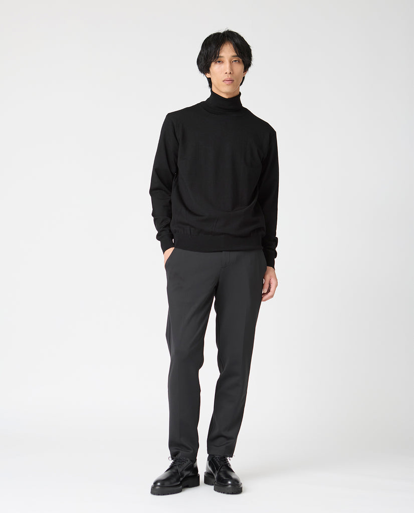 448_QX ANNUAL×K-3Bダブルネーム タートルネックセーター (ブラック