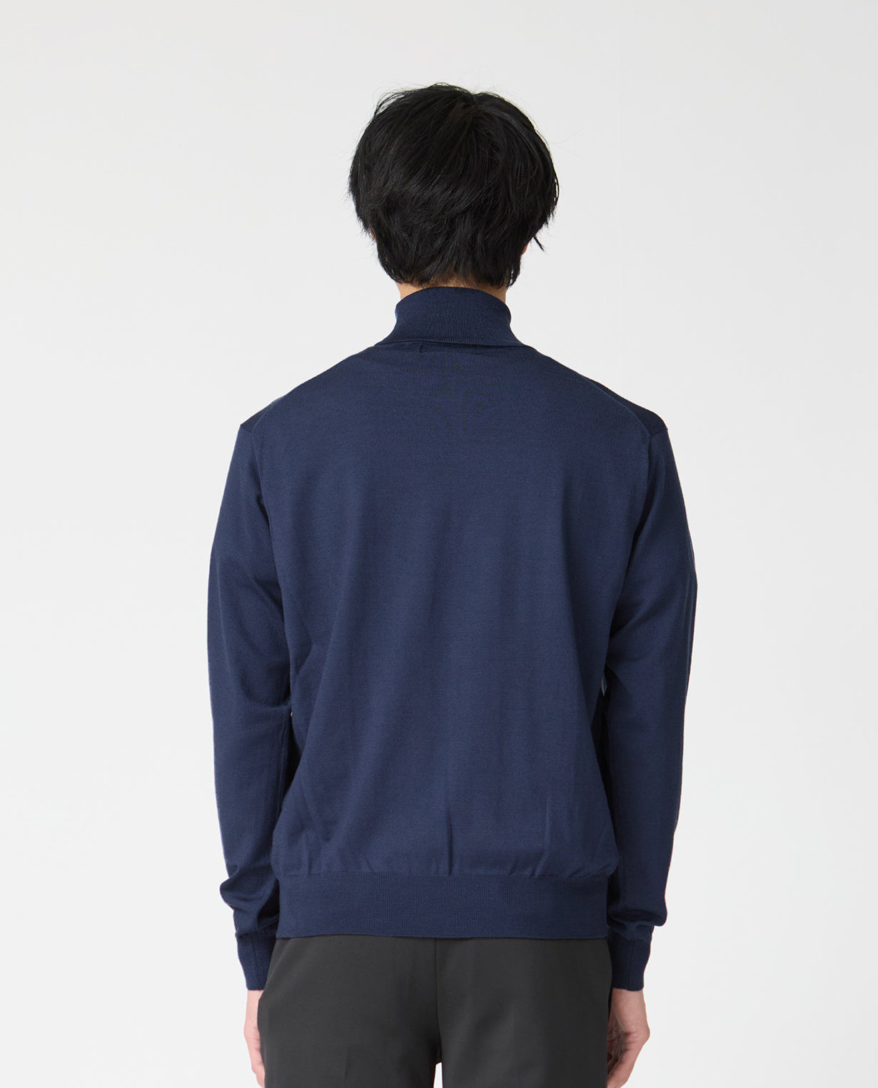 448_QX ANNUAL×K-3Bダブルネーム タートルネックセーター (ネイビー)