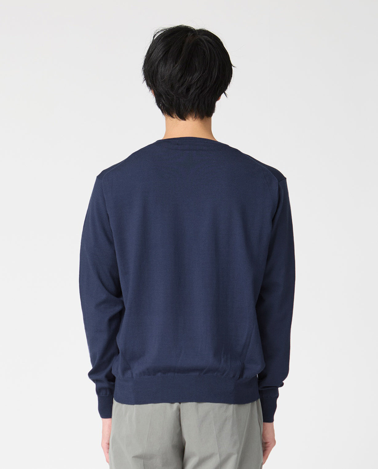 447_QX ANNUAL×K-3Bダブルネーム クルーネックセーター (ネイビー)