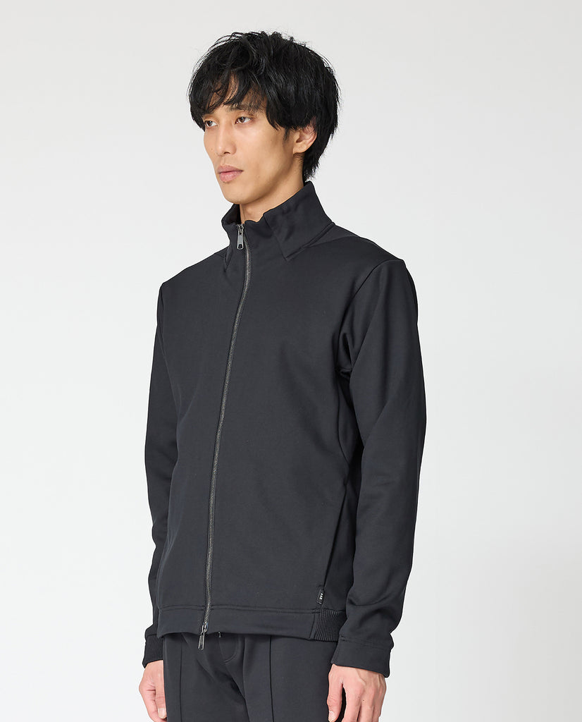 668_QX ウールダブルフェイス フルZIPトラックジャケット (ブラック