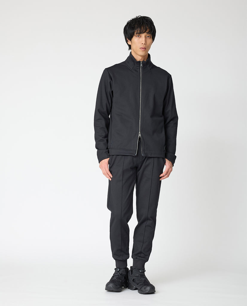 668_QX ウールダブルフェイス フルZIPトラックジャケット (ブラック