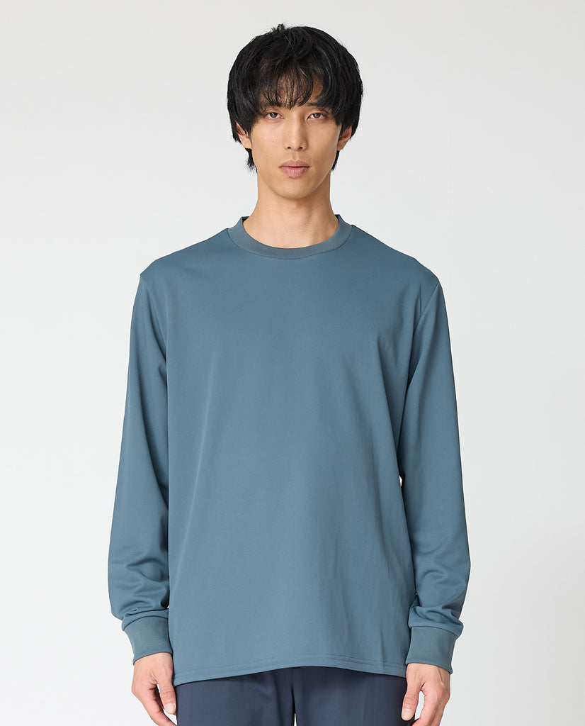 330_KK 和紙糸ロングスリーブジャケットTシャツ (ブルーグレー) – K