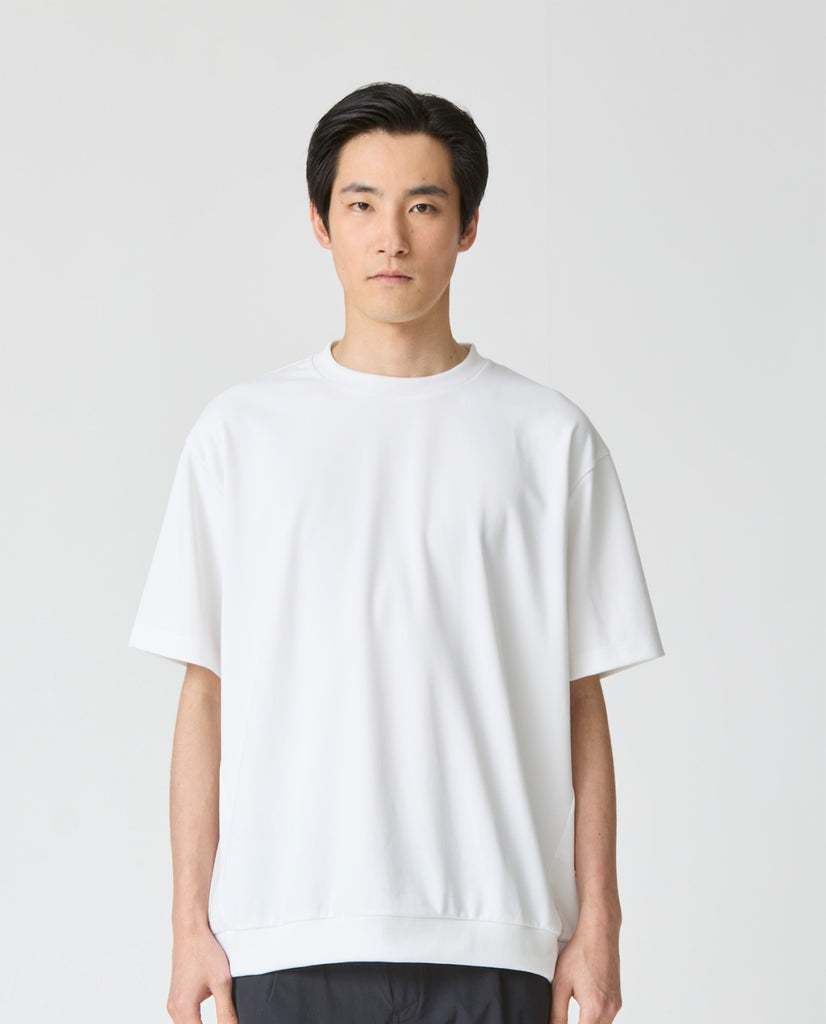 351_KK 和紙糸オーバーサイズリブ付きTシャツ (スノーホワイト) – K-3B