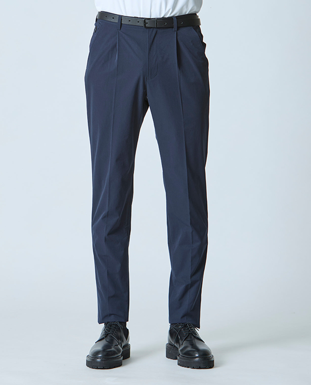 Carbon Navy ■ 177_L Vintage Stretch One-Tuck Tapered Pants