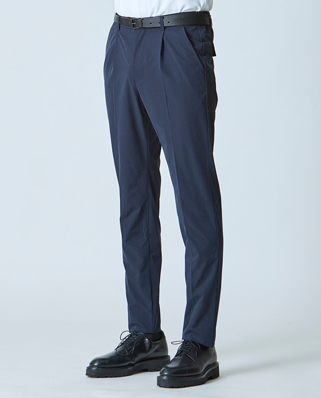 Carbon Navy ■ 177_L Vintage Stretch One-Tuck Tapered Pants