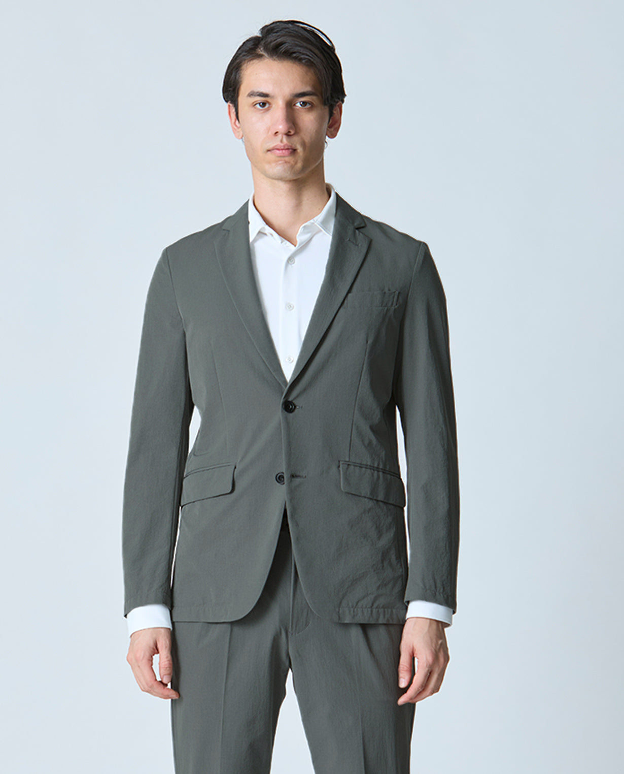Steel Gray ■ 002_L Vintage Stretch Tailored Single Jacket