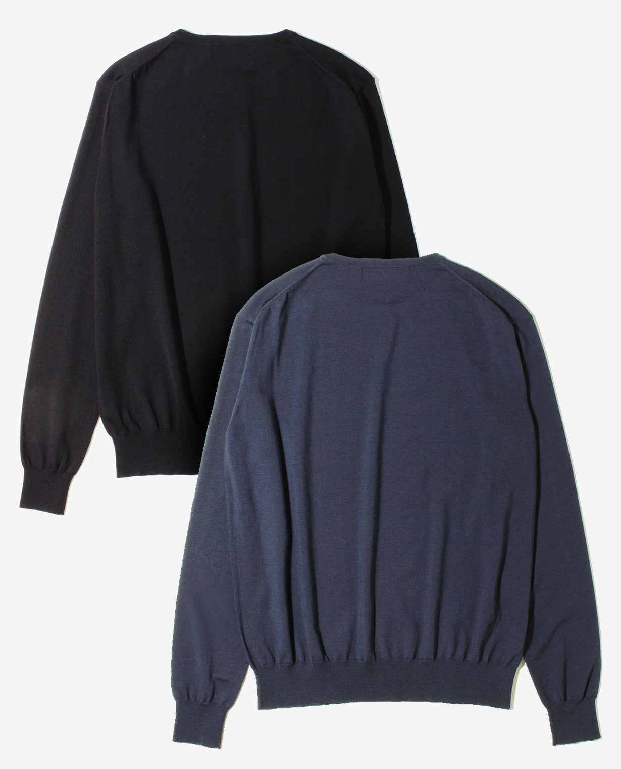 447_QX ANNUAL×K-3Bダブルネーム クルーネックセーター (ネイビー)