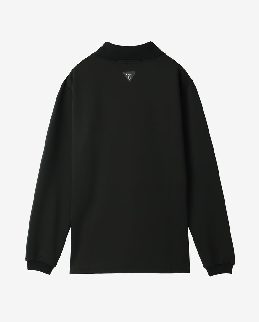 0_374_D 2Dダンボールニット 衿付きロングスリーブTシャツ (ブラック