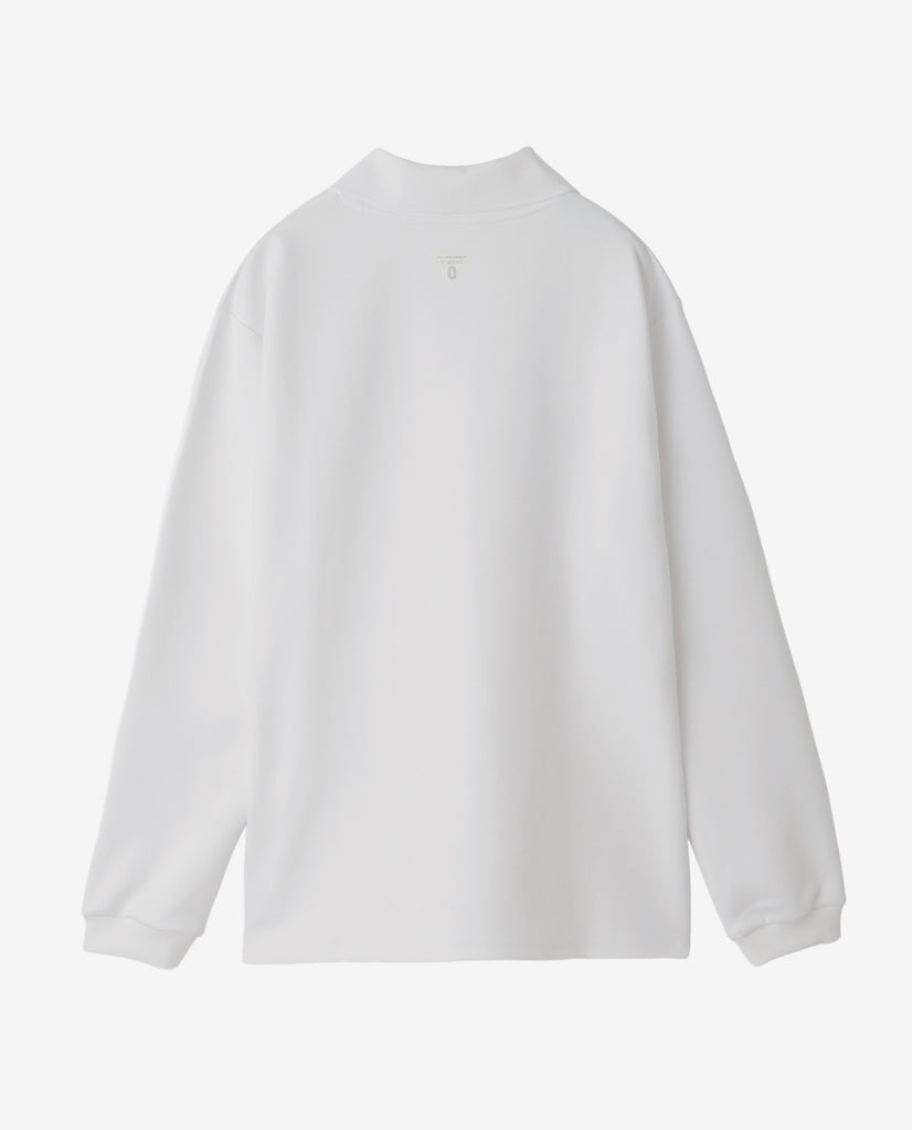 0_374_D 2Dダンボールニット 衿付きロングスリーブTシャツ (ホワイト