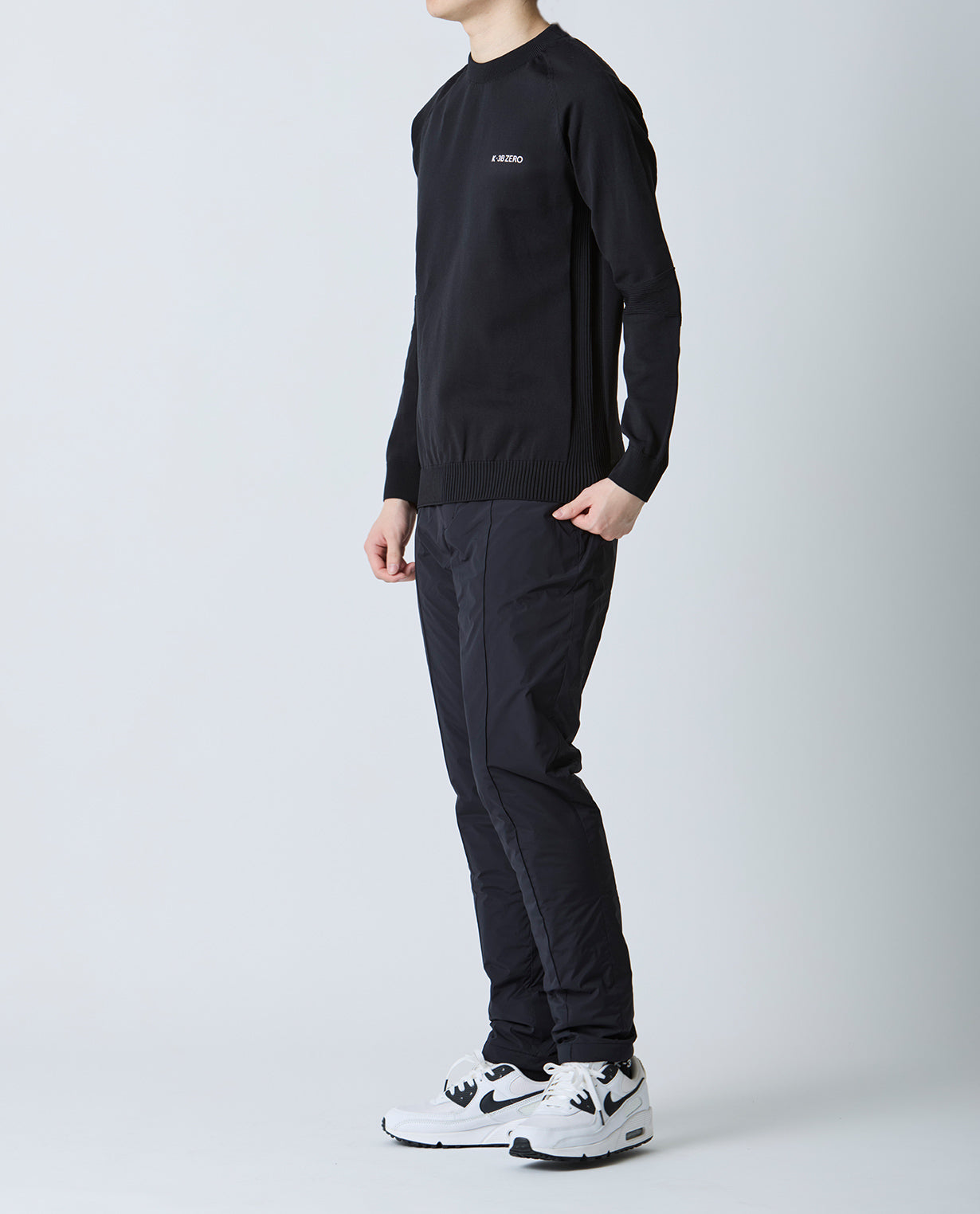 Black ■ 0_440_QY Washable lightweight crew neck sweater
