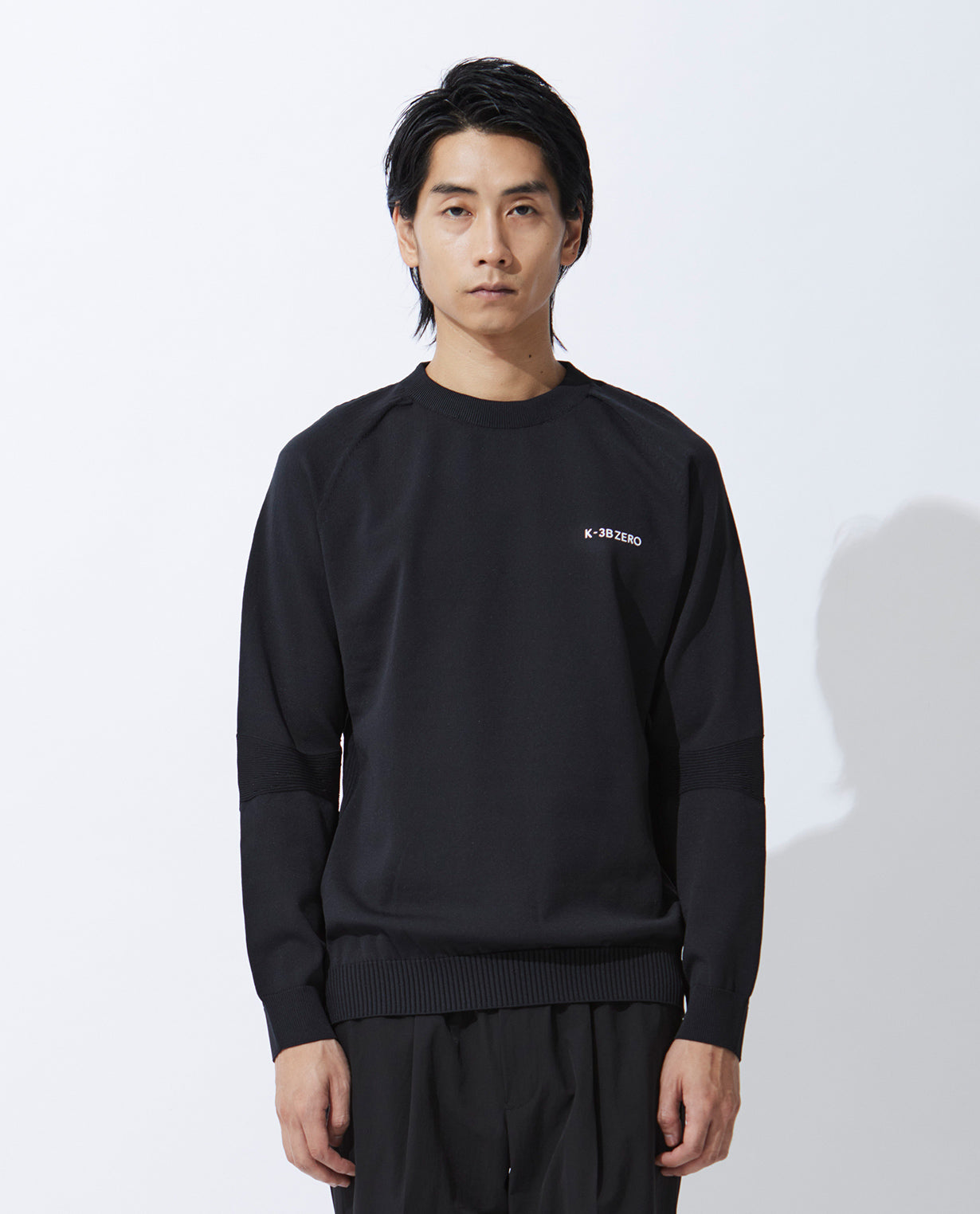 Black ■ 0_440_QY Washable lightweight crew neck sweater