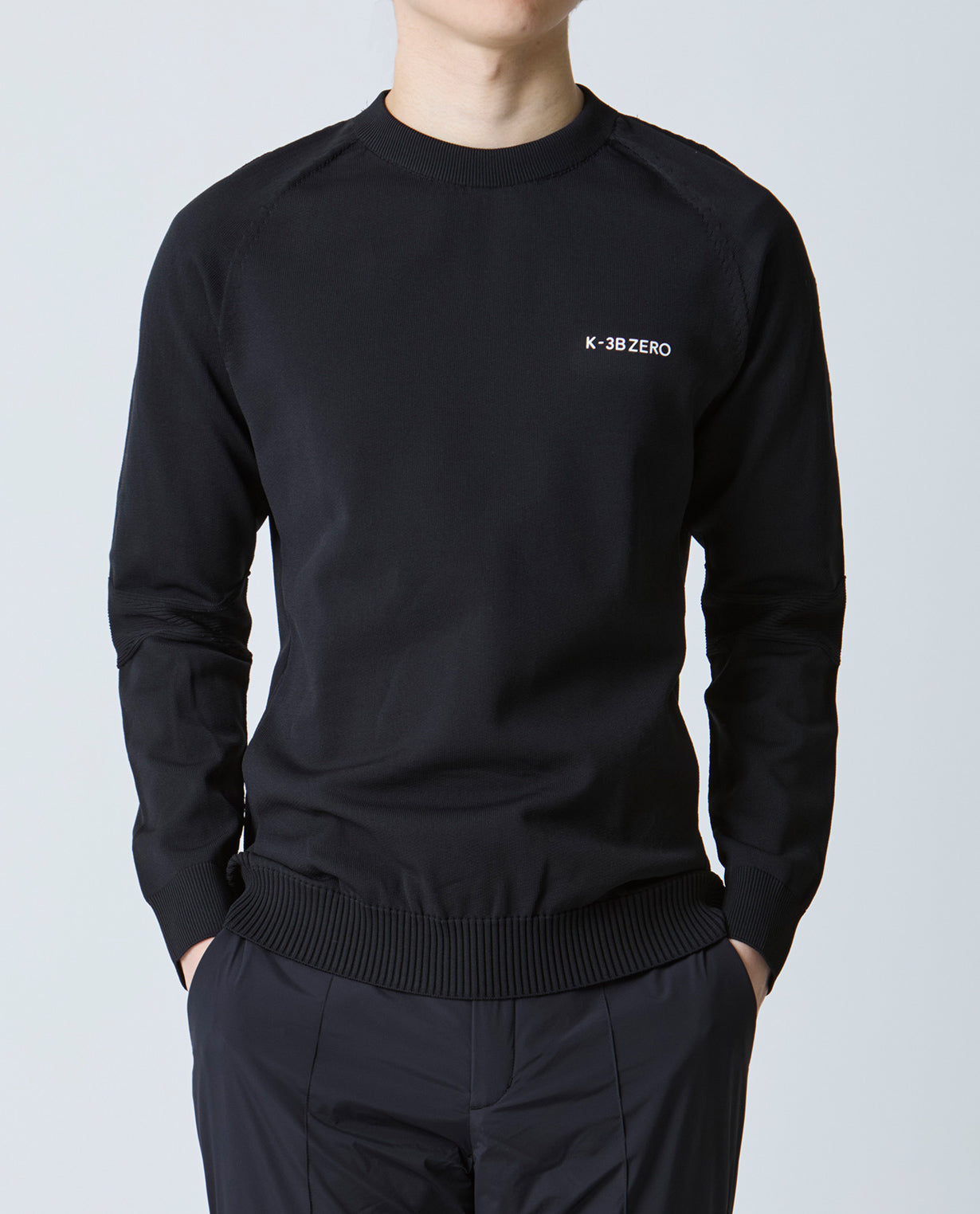 Black ■ 0_440_QY Washable lightweight crew neck sweater
