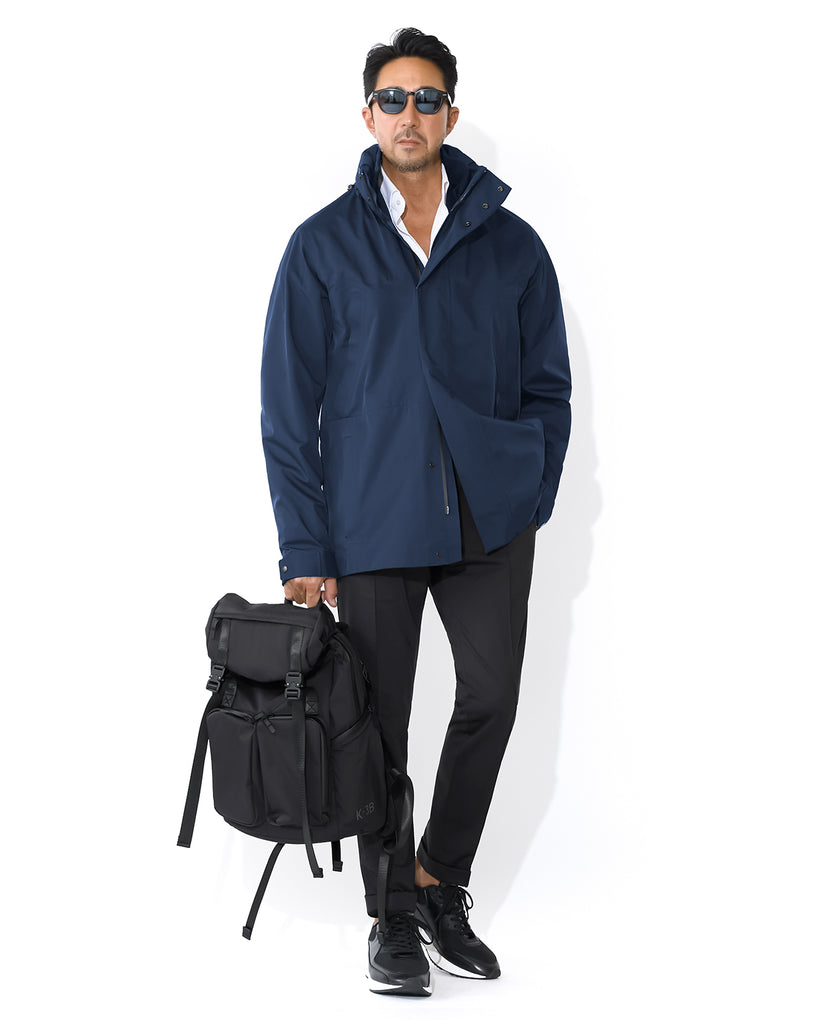 763_M3L アーバンレインシェル スタンドフィールドコート (ネイビー