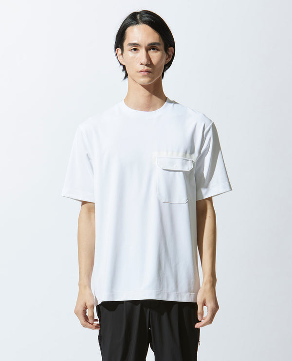 スノーホワイト ■331_K 和紙糸ラバープリントクルーネックTシャツ