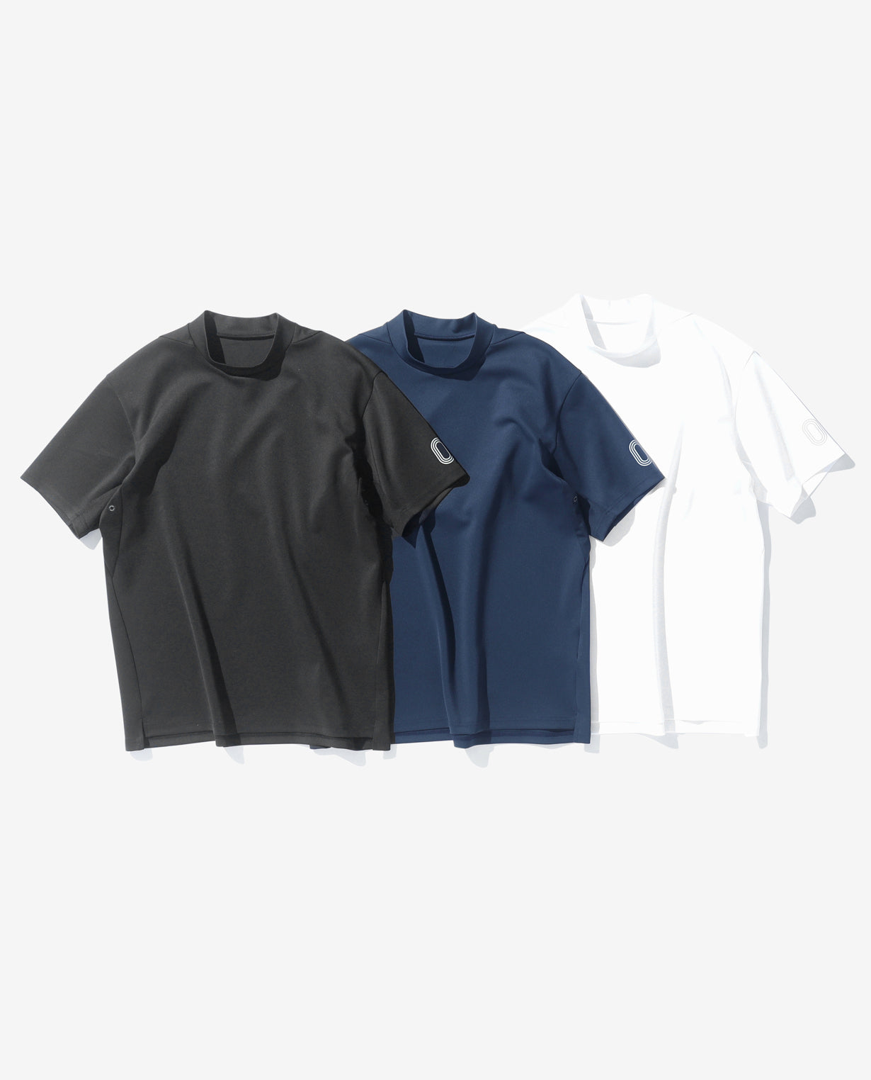 Black ■ 0_302_D Cardboard short-sleeved mock neck T-shirt