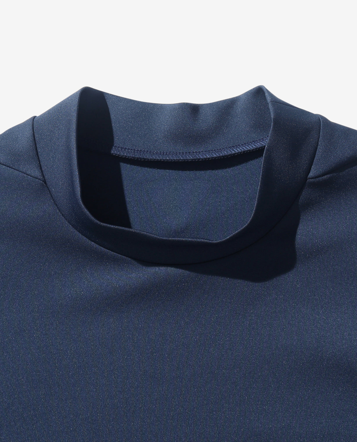 Carbon Navy ■0_302_D Cardboard short sleeve mock neck T-shirt