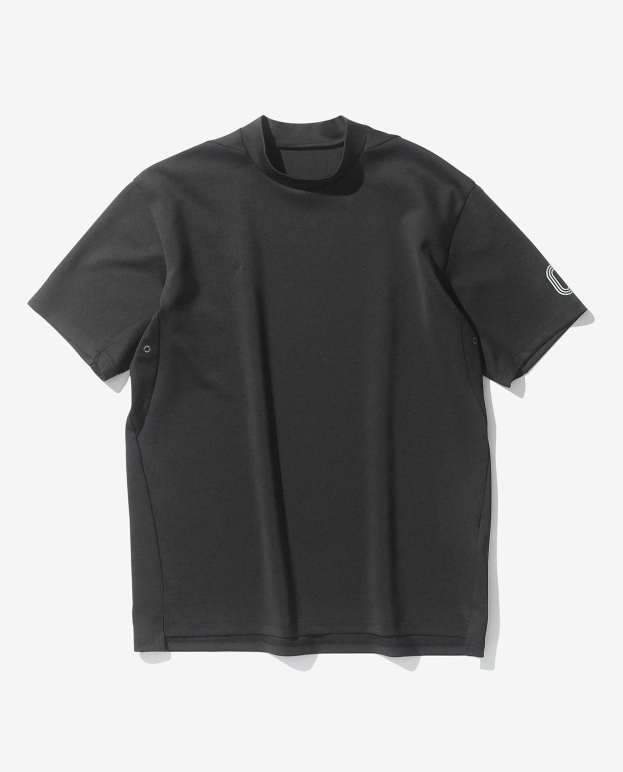 Black ■ 0_302_D Cardboard short-sleeved mock neck T-shirt