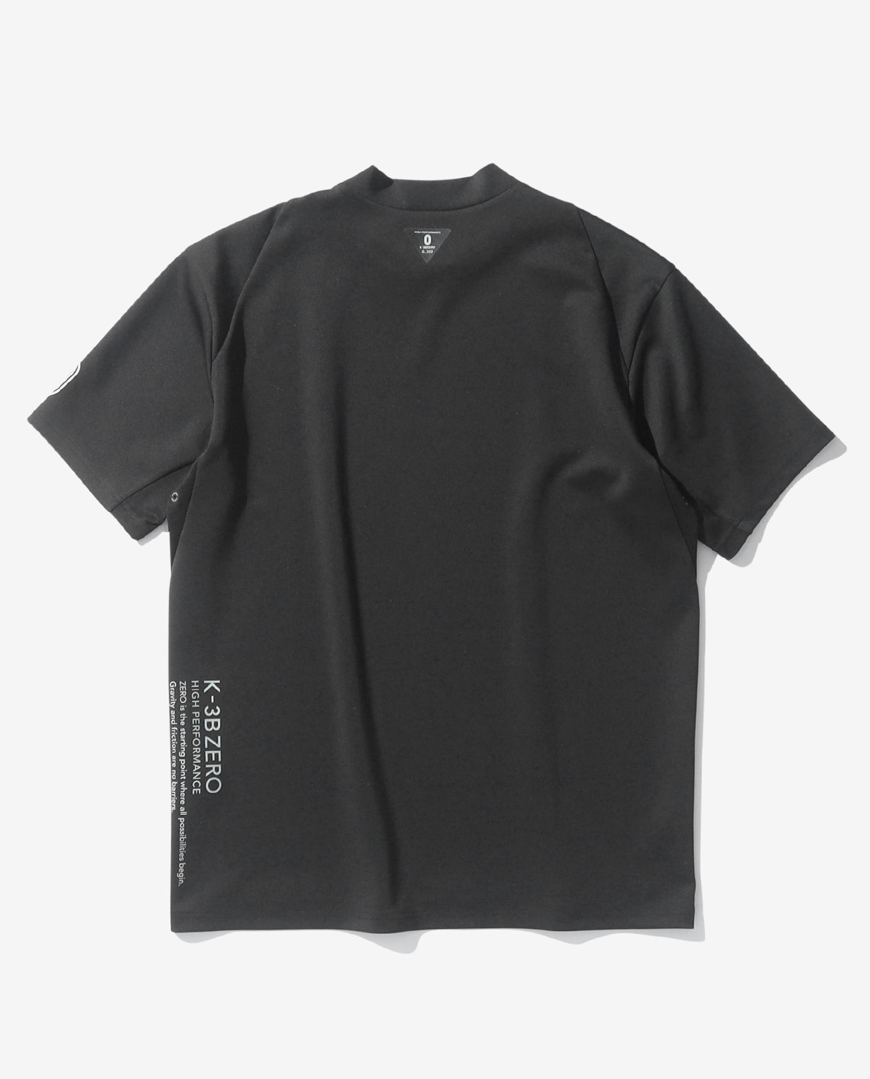Black ■ 0_302_D Cardboard short-sleeved mock neck T-shirt