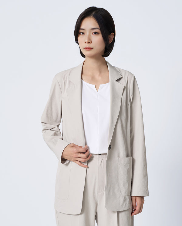 0001_L ヴィンテージストレッチ テーラードジャケット (ストーングレー)