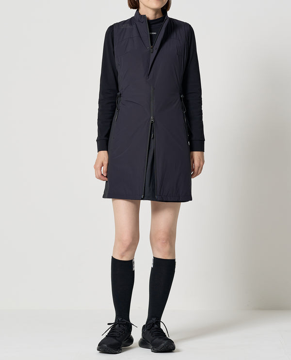 Black ■ 0202_D Cardboard knit belted zip-up dress 