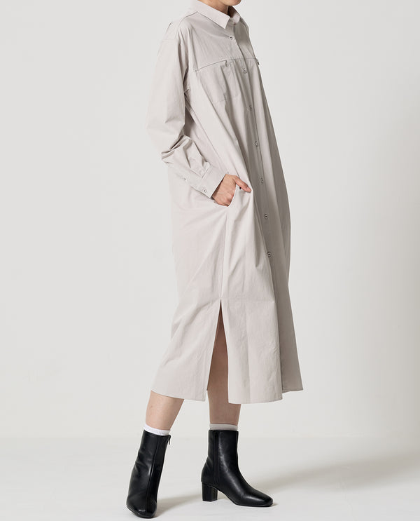 Stone Gray ■ 0205_L Vintage Stretch Shirt Dress