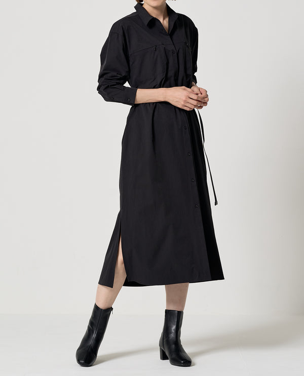 Black ■ 0205_L Vintage stretch shirt dress