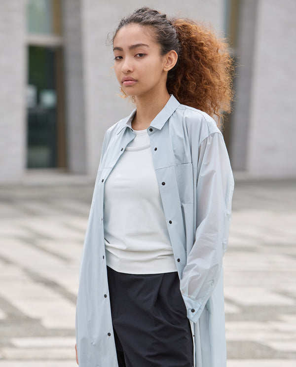 0215_AF アルティメット異素材コンビシャツワンピース (アイスグレー)