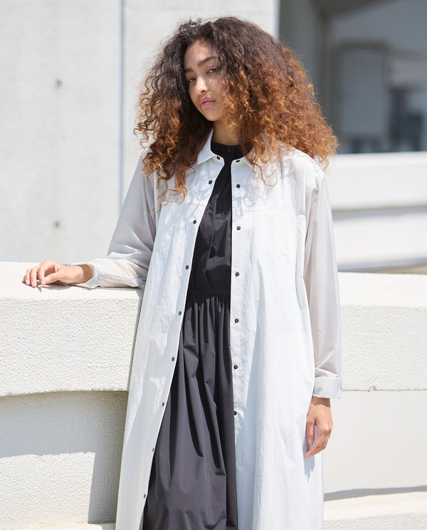 0215_AF アルティメット異素材コンビシャツワンピース (ストーンホワイト)