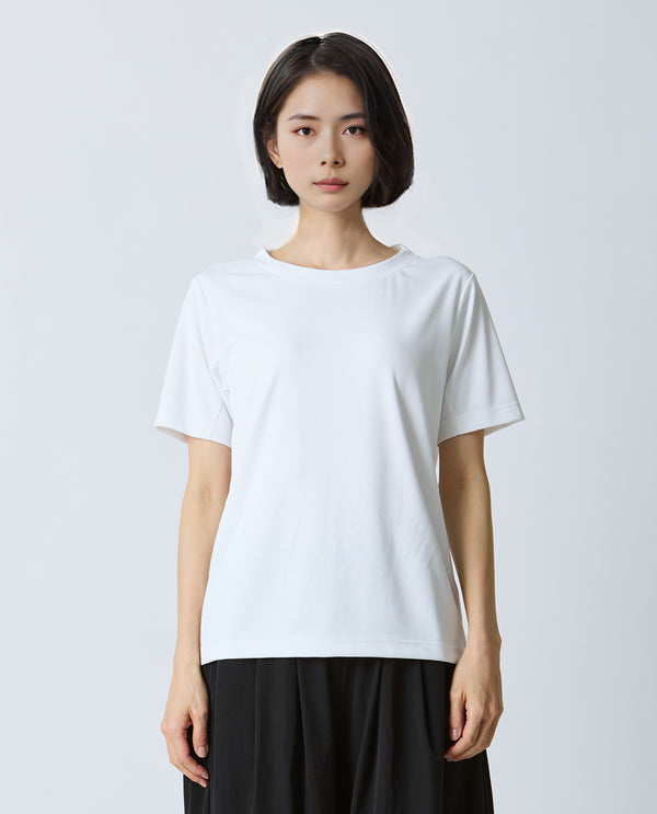 0310_K 和紙糸ジャストフィットクルーネックTシャツ (ホワイト)