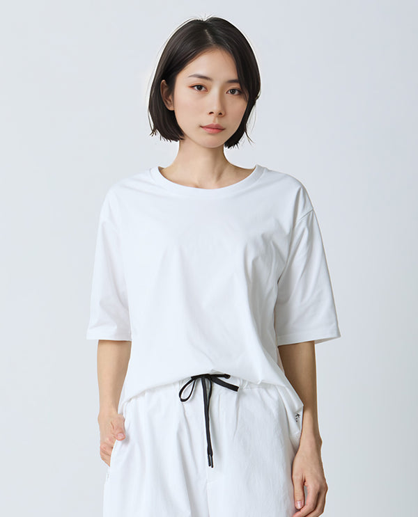 0313_Y 5分丈ベーシックTシャツ (ホワイト)