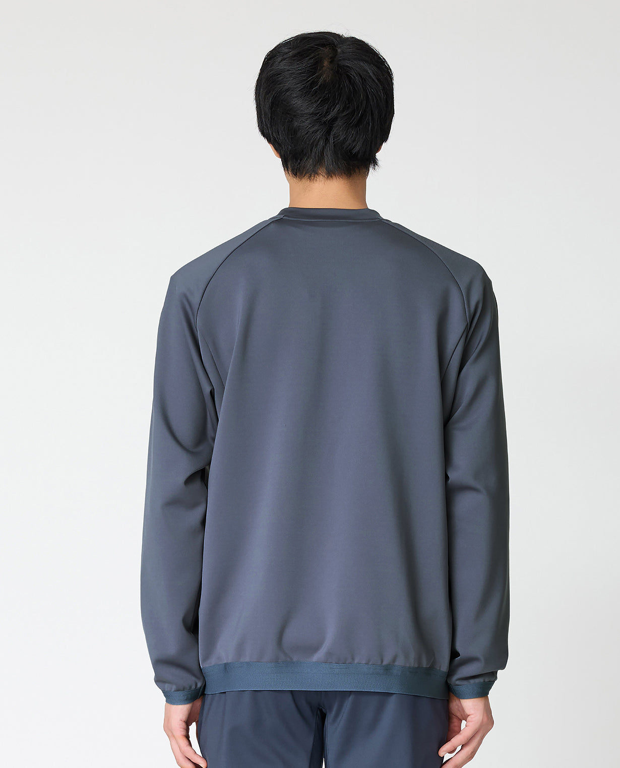 088_D ”2Dダンボールニット”クルーネック (スモーキーブルー) – K-3B