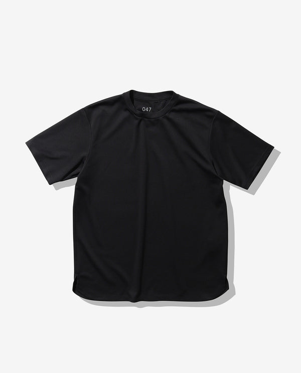 ブラック■047_K 和紙糸ラウンドヘムTシャツ