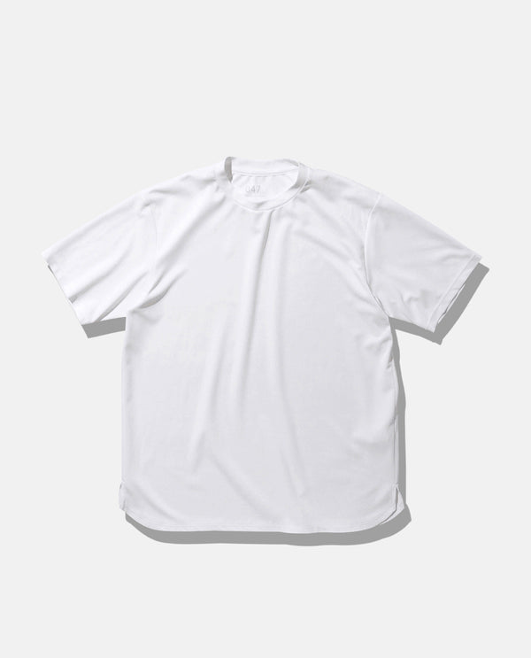 ■ホワイト 047_K 和紙糸ラウンドヘムTシャツ