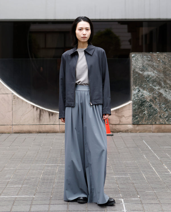 1017_NZ カッタブル異素材コンビ フレアパンツ (スペースグレー)