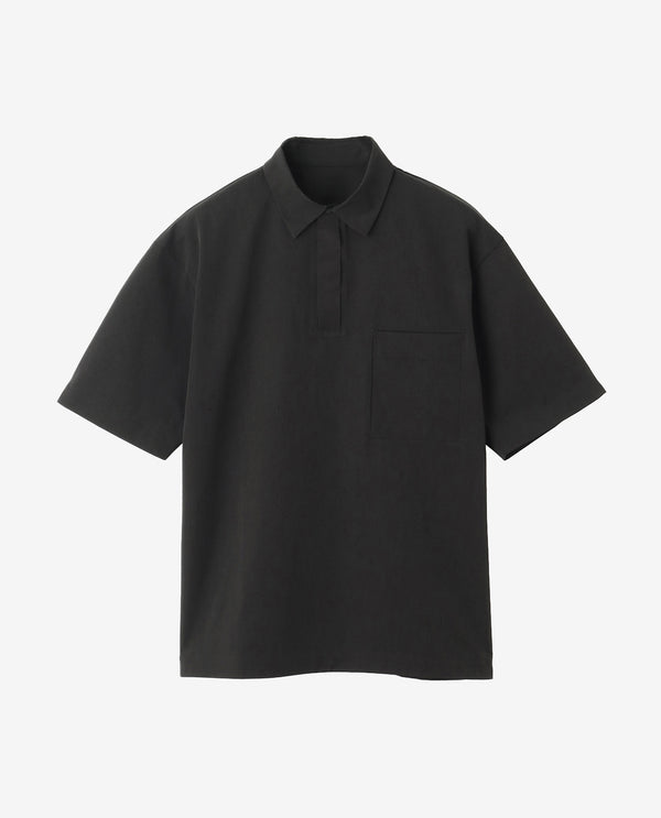 0_358_L ヴィンテージストレッチ ポロシャツ (ブラック)