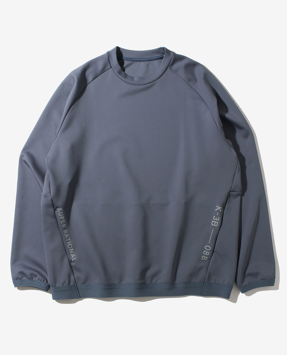 088_D ”2Dダンボールニット”クルーネック (スモーキーブルー) – K-3B