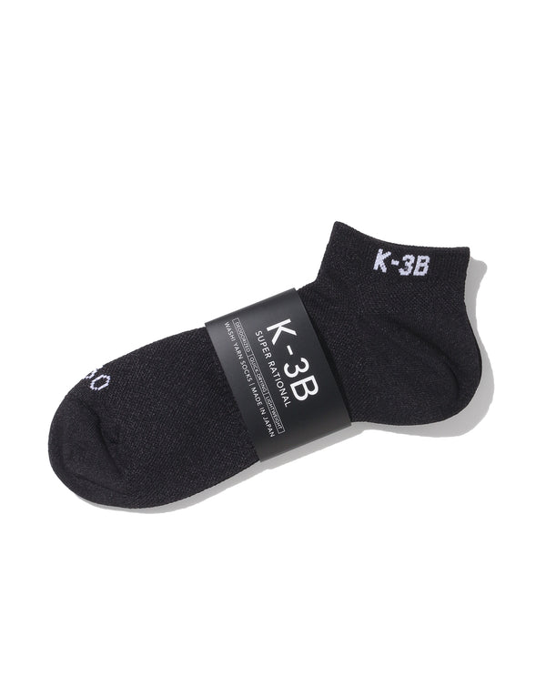Black ■ 092_K Washi Yarn Moisture Control Low Cut Socks