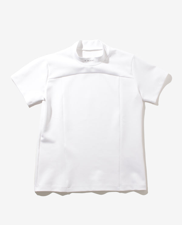 White ■ 0_0309_D Cardboard mock neck T-shirt